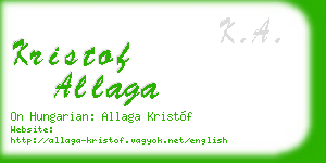 kristof allaga business card