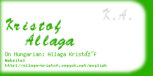 kristof allaga business card